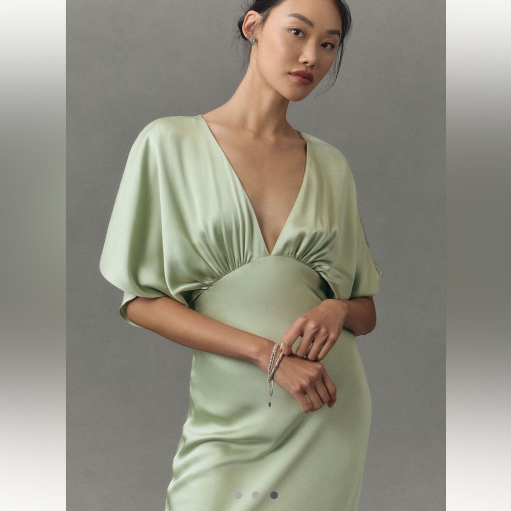 BHLDN Sage Satin Chemise